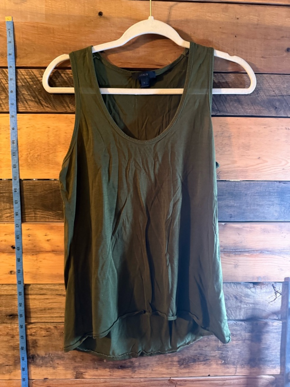 J.Crew Olive Green Tank Top Small Flowy Sleeveless Blouse Lightweight